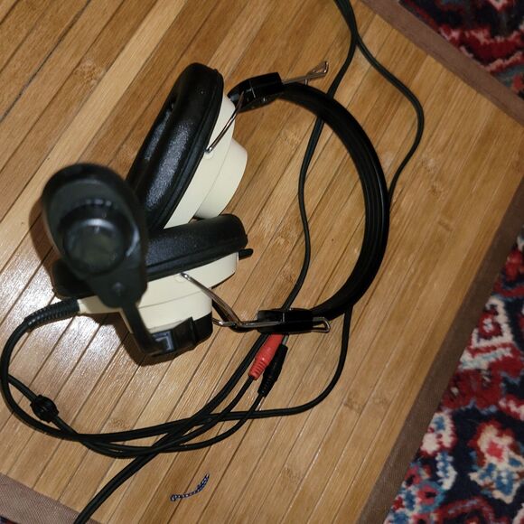 Vintage Bell & Howell Headphones w/ Mic Mono model 715305 Retro Ear-Cup Look New - Picture 10 of 16